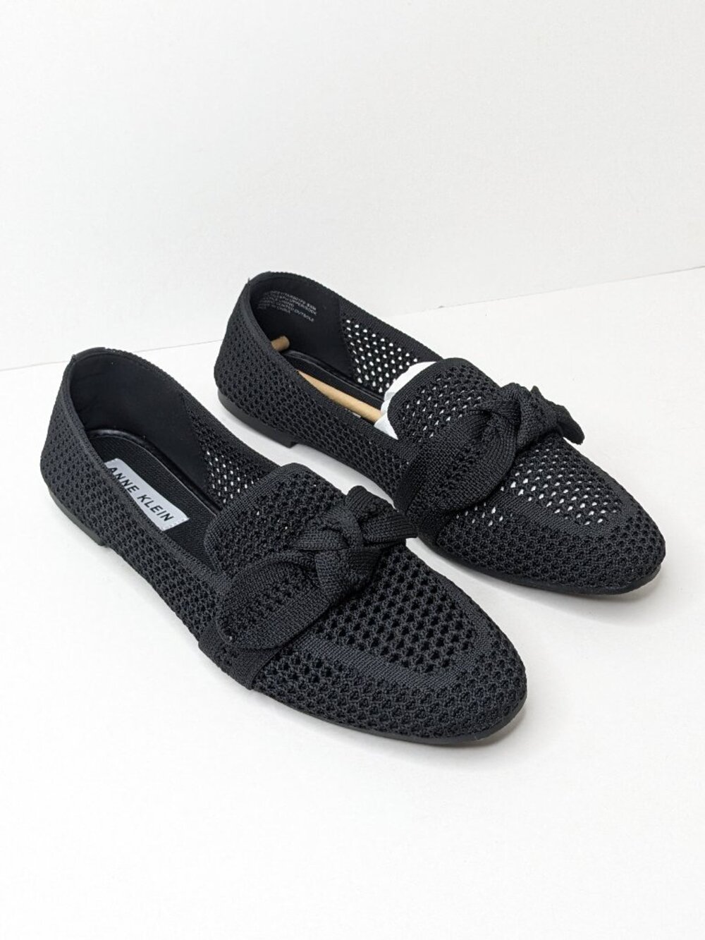 Anne Klein Tarsy Loafers Black Knit Womens 8.5